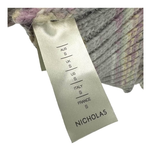 NICHOLAS | S Small Pastel Striped Alpaca Crew Sweater Oversized - Picture 5 of 11